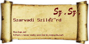 Szarvadi Szilárd névjegykártya