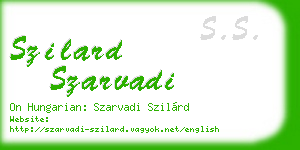 szilard szarvadi business card